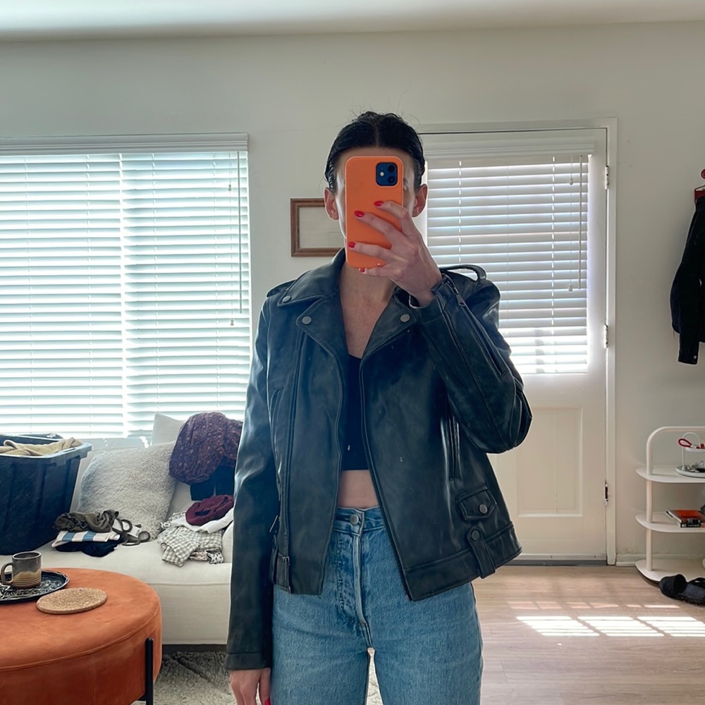 7 For All Mankind Faux Leather Jacket XS